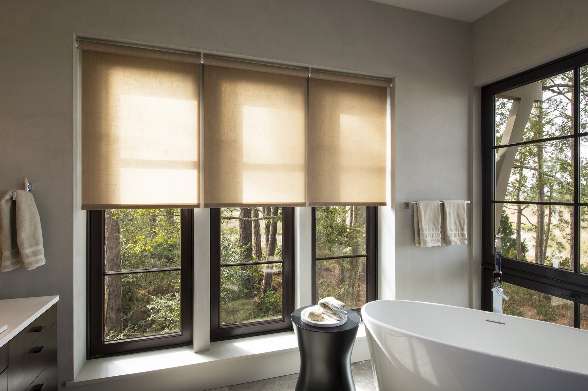 Warm daylight filtered through a lowered shade